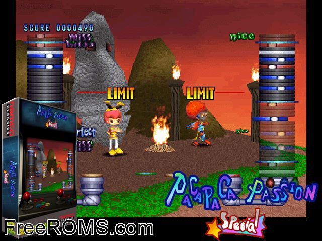 Paca Paca Passion Special (PSP1/VER.A) MAME game showing 3D box cover and gameplay screenshot