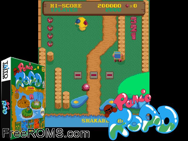 Panic Road MAME game showing 3D box cover and gameplay screenshot