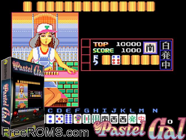Pastel Gal (Japan 851224) MAME game showing 3D box cover and gameplay screenshot