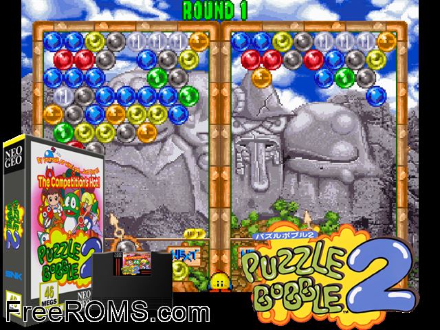 Puzzle Bobble 2 (Ver 2.2J 1995/07/20) MAME game showing 3D box cover and gameplay screenshot