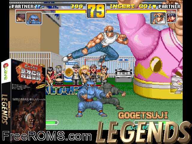 Power Instinct Legends (USA) MAME game showing 3D box cover and gameplay screenshot