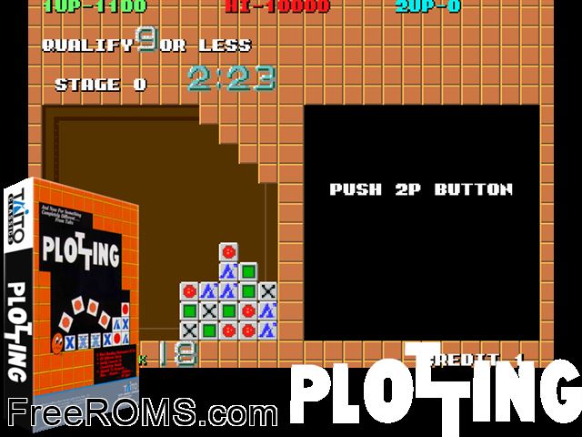Plotting (World set 1) MAME game showing 3D box cover and gameplay screenshot