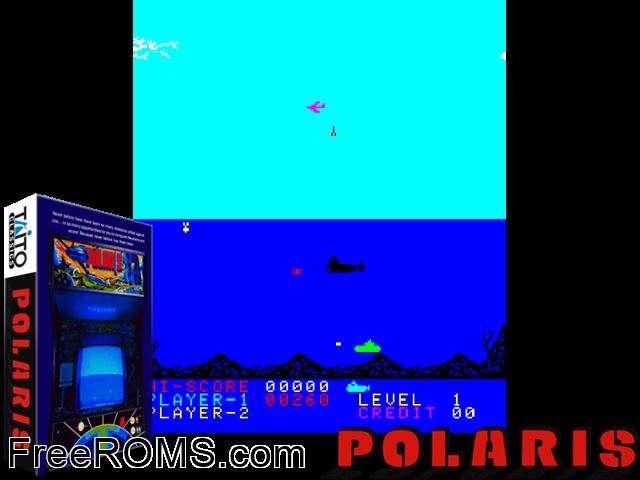 Polaris (set 2) MAME game showing 3D box cover and gameplay screenshot