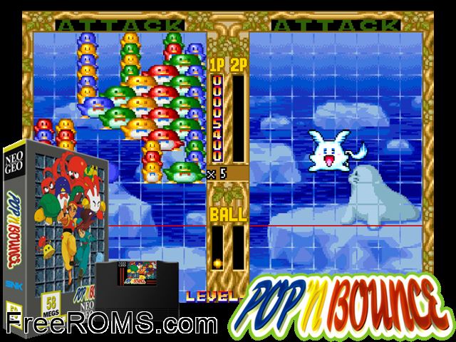 Pop 'n Bounce / Gapporin MAME game showing 3D box cover and gameplay screenshot