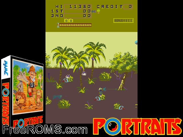 Portraits (set 1) MAME game showing 3D box cover and gameplay screenshot