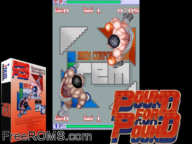 Pound for Pound (World) MAME game showing 3D box cover and gameplay screenshot