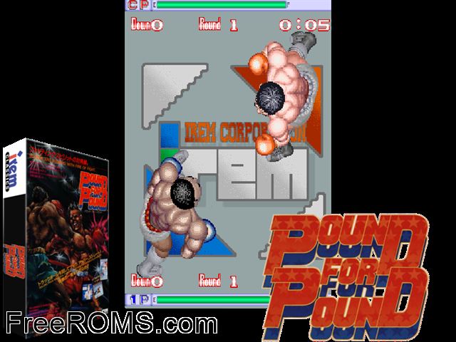 Pound for Pound (US) MAME game showing 3D box cover and gameplay screenshot