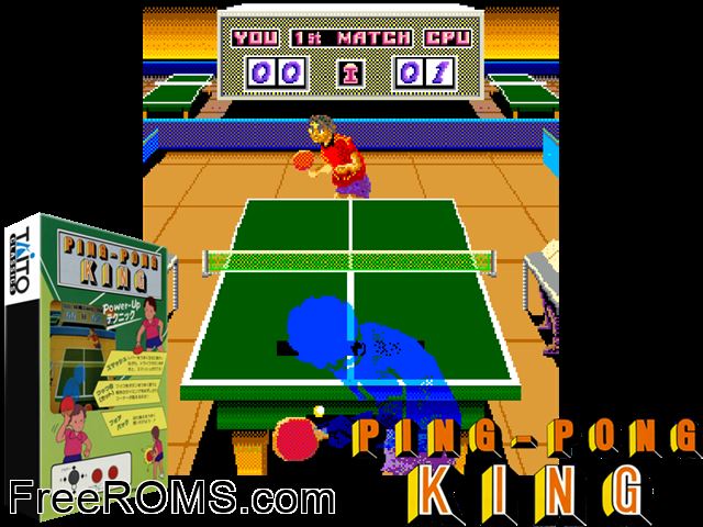 Ping-Pong King MAME game showing 3D box cover and gameplay screenshot