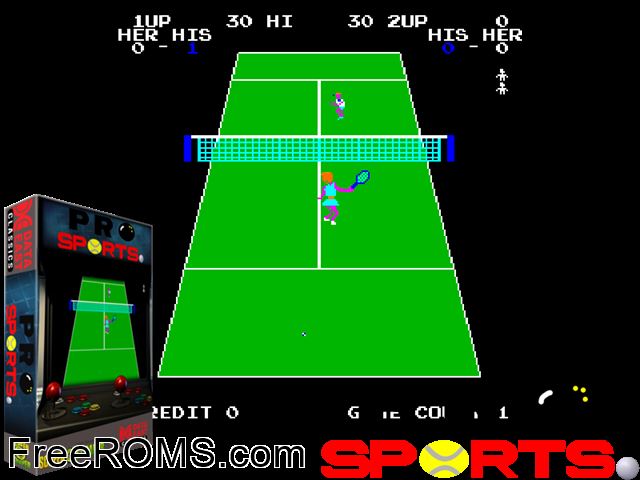 Prosport MAME game showing 3D box cover and gameplay screenshot
