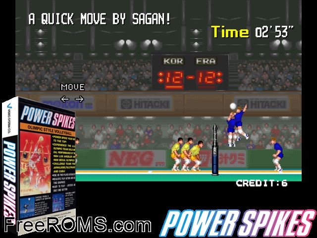 Power Spikes (bootleg) MAME game showing 3D box cover and gameplay screenshot