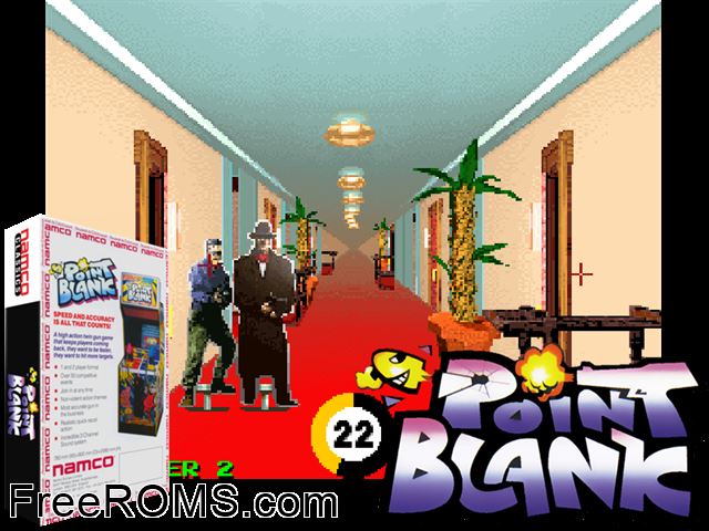 Point Blank MAME game showing 3D box cover and gameplay screenshot