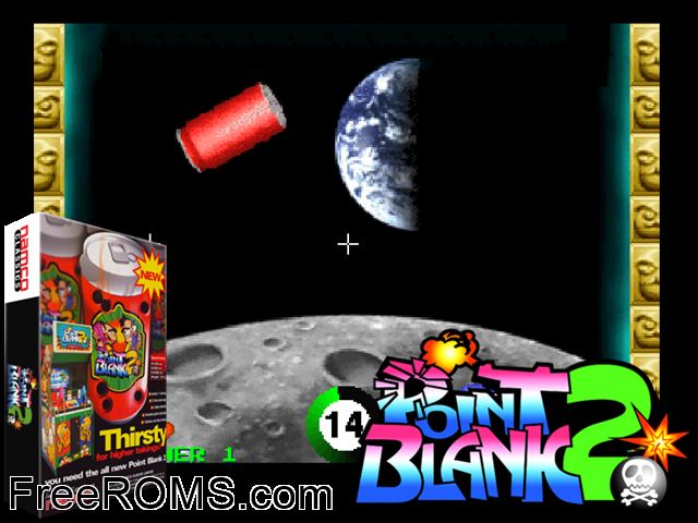 Point Blank 2 (GNB3/VER.A) MAME game showing 3D box cover and gameplay screenshot