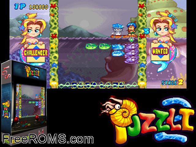 Puzzli 2 Super MAME game showing 3D box cover and gameplay screenshot