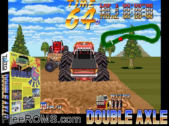 Power Wheels (Japan) MAME game showing 3D box cover and gameplay screenshot