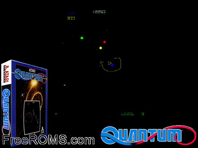 Quantum (rev 2) MAME game showing 3D box cover and gameplay screenshot