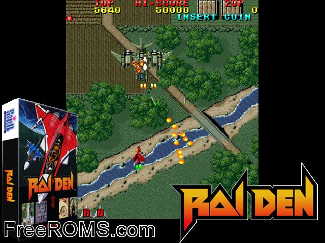 Raiden (Korea) MAME game showing 3D box cover and gameplay screenshot