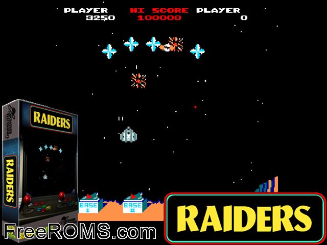 Raiders MAME game showing 3D box cover and gameplay screenshot