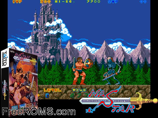 Rastan Saga 2 (Japan) MAME game showing 3D box cover and gameplay screenshot