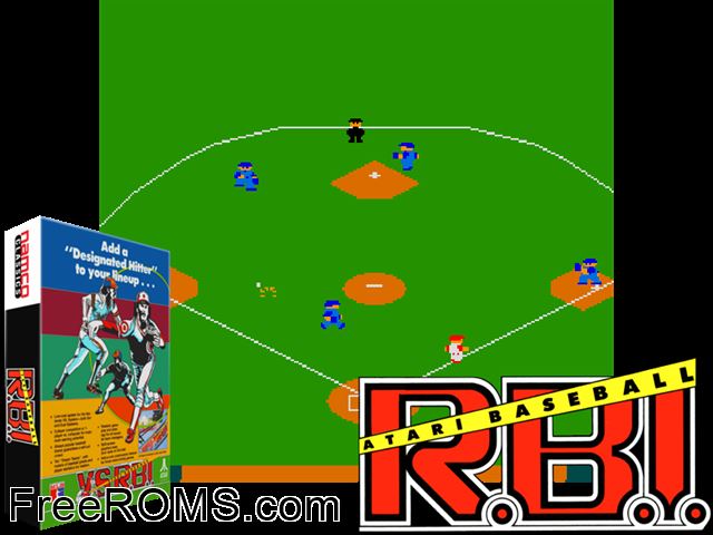 Vs. Atari R.B.I. Baseball (set 2) MAME game showing 3D box cover and gameplay screenshot