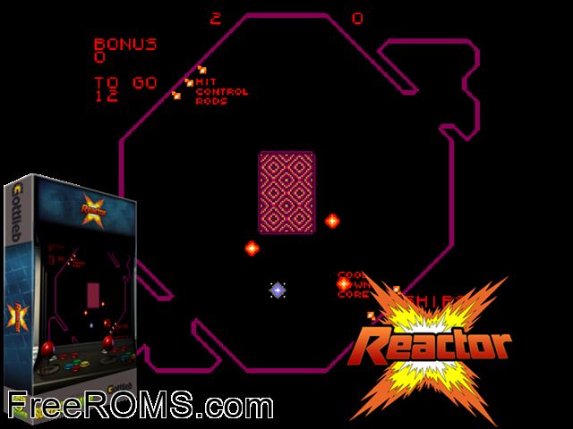 Reactor MAME game showing 3D box cover and gameplay screenshot