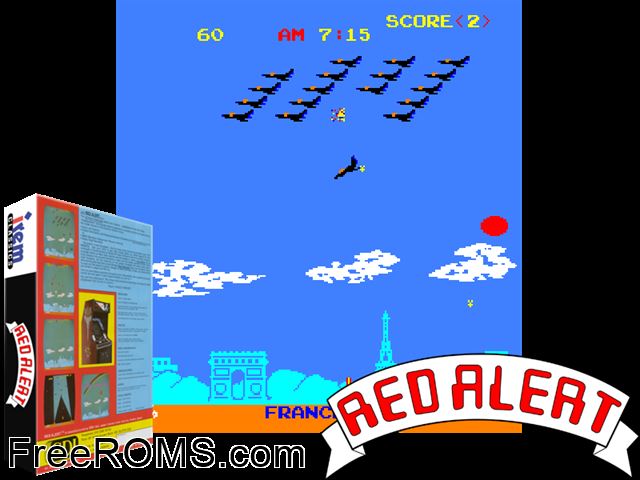 Red Alert MAME game showing 3D box cover and gameplay screenshot