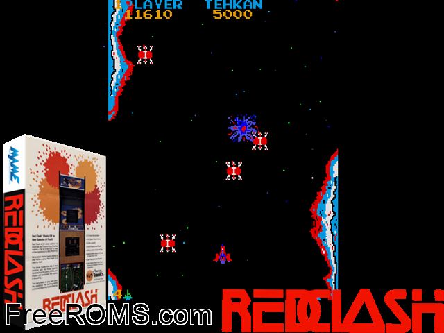 Red Clash (set 1) MAME game showing 3D box cover and gameplay screenshot