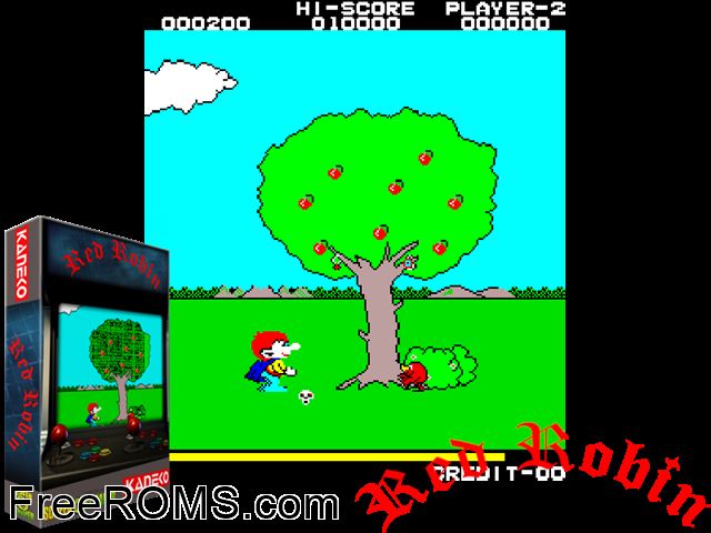 Red Robin MAME game showing 3D box cover and gameplay screenshot