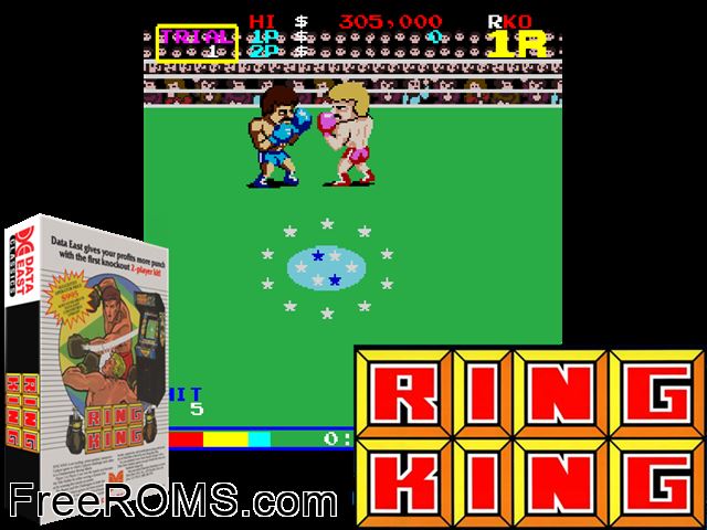 Ring King (US set 3) MAME game showing 3D box cover and gameplay screenshot
