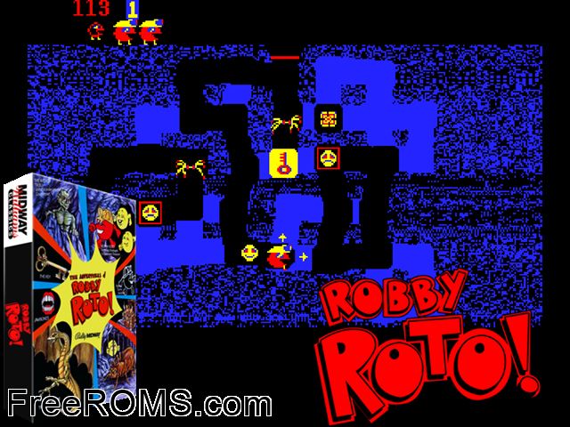 Robby Roto MAME game showing 3D box cover and gameplay screenshot