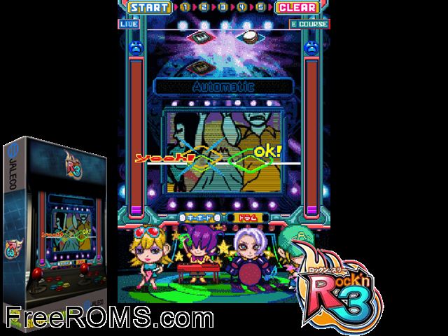 Rock'n 3 (Japan) MAME game showing 3D box cover and gameplay screenshot
