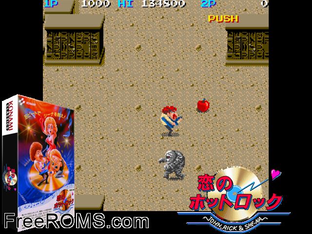 Rock 'n Rage (World?) MAME game showing 3D box cover and gameplay screenshot