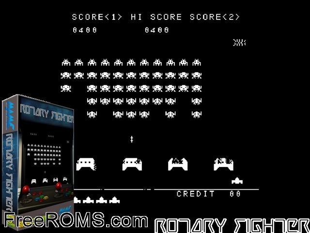 Rotary Fighter MAME game showing 3D box cover and gameplay screenshot