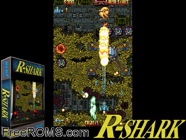 R-Shark MAME game showing 3D box cover and gameplay screenshot