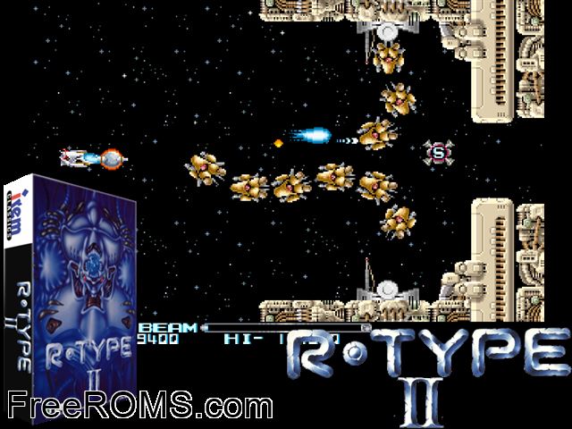 R-Type II MAME game showing 3D box cover and gameplay screenshot