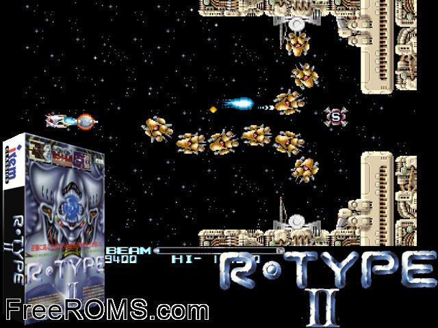 R-Type II (Japan) MAME game showing 3D box cover and gameplay screenshot
