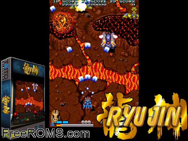 Ryu Jin (Japan) MAME game showing 3D box cover and gameplay screenshot