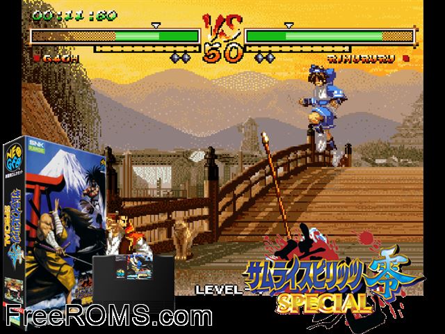 Samurai Shodown V Special / Samurai Spirits Zero Special (set 2, censored) MAME game showing 3D box cover and gameplay screenshot