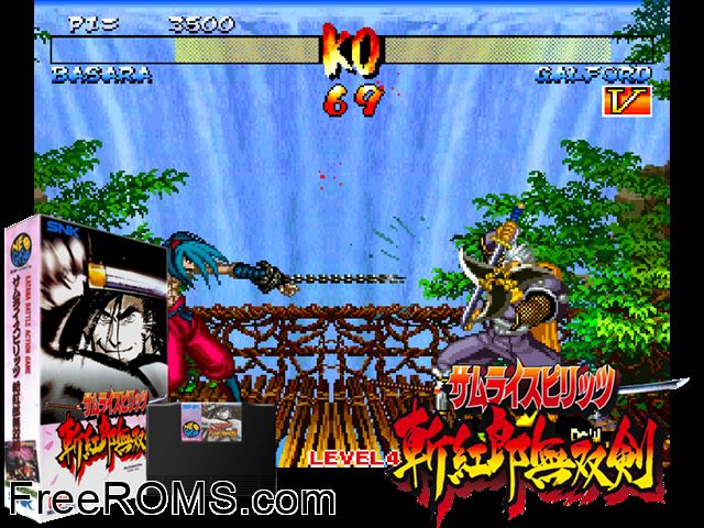 Samurai Shodown III / Samurai Spirits - Zankurou Musouken (set 2) MAME game showing 3D box cover and gameplay screenshot