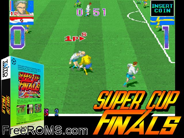 Super Cup Finals (Ver 2.1O 1993/11/19) MAME game showing 3D box cover and gameplay screenshot