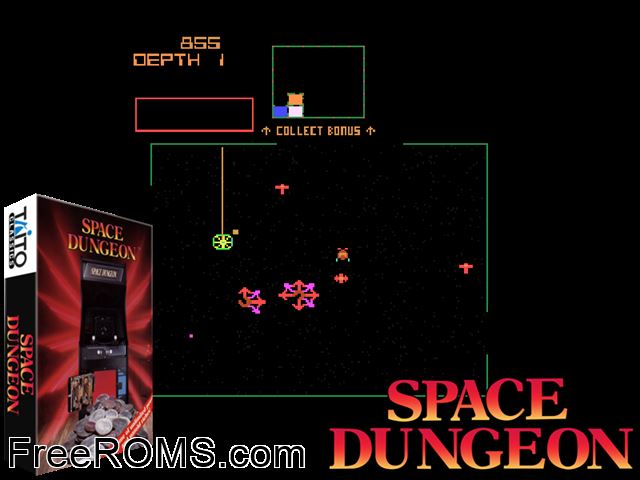 Space Dungeon MAME game showing 3D box cover and gameplay screenshot