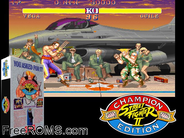 Street Fighter II' - Champion Edition (M6) MAME game showing 3D box cover and gameplay screenshot