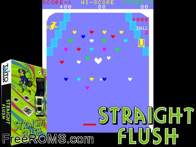 Straight Flush MAME game showing 3D box cover and gameplay screenshot