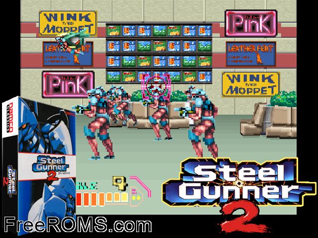Steel Gunner 2 (Japan) MAME game showing 3D box cover and gameplay screenshot