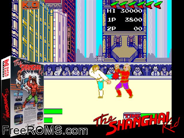 Shanghai Kid MAME game showing 3D box cover and gameplay screenshot