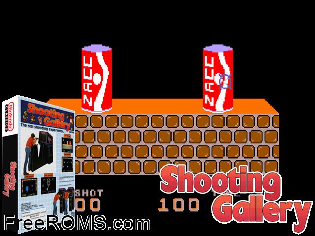 Shooting Gallery MAME game showing 3D box cover and gameplay screenshot