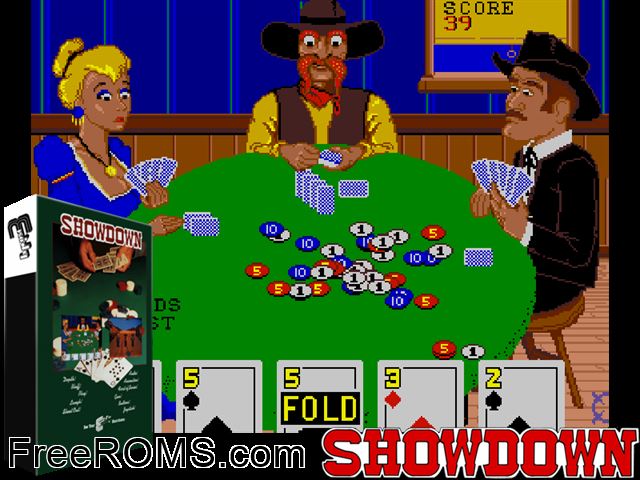 Showdown (version 5.0) MAME game showing 3D box cover and gameplay screenshot