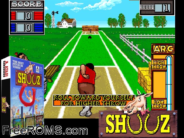 Shuuz (version 8.0) MAME game showing 3D box cover and gameplay screenshot