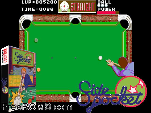 Side Pocket (bootleg) MAME game showing 3D box cover and gameplay screenshot