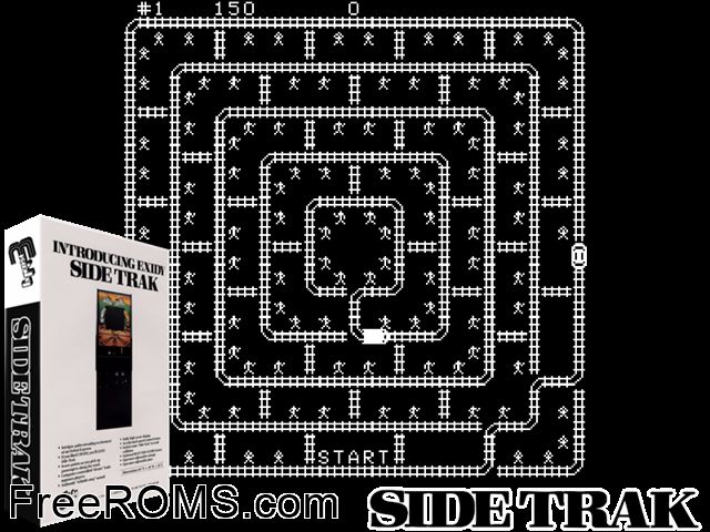 Side Track MAME game showing 3D box cover and gameplay screenshot