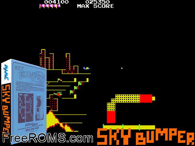 Sky Bumper MAME game showing 3D box cover and gameplay screenshot